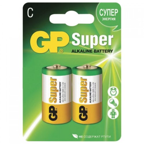 Элемент питания GP LR14 Super Alkaline 14A 2шт (упак) C (батарейка) картинка 
